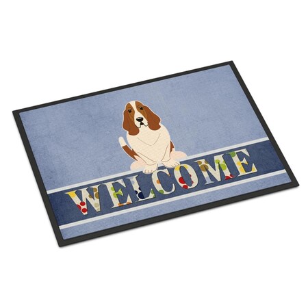 Carolines Treasures 18 x 27 in. Basset Hound Welcome Indoor or Outdoor Mat BB5602MAT